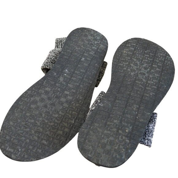 Sanuk Womens Yoga Sling Ella Sandals Size 6-7  Black‎ & Gray Stretch Knit - Picture 5 of 6